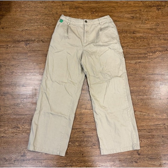 Empyre Pants - Empyre Beige Tori Y2K Baggy Skater Skateboarding Wide Leg Pants‎ Women's L 32x29